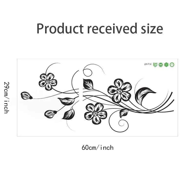 Beautiful Black Flower Wall Sticker for Home Decor - Smarsty