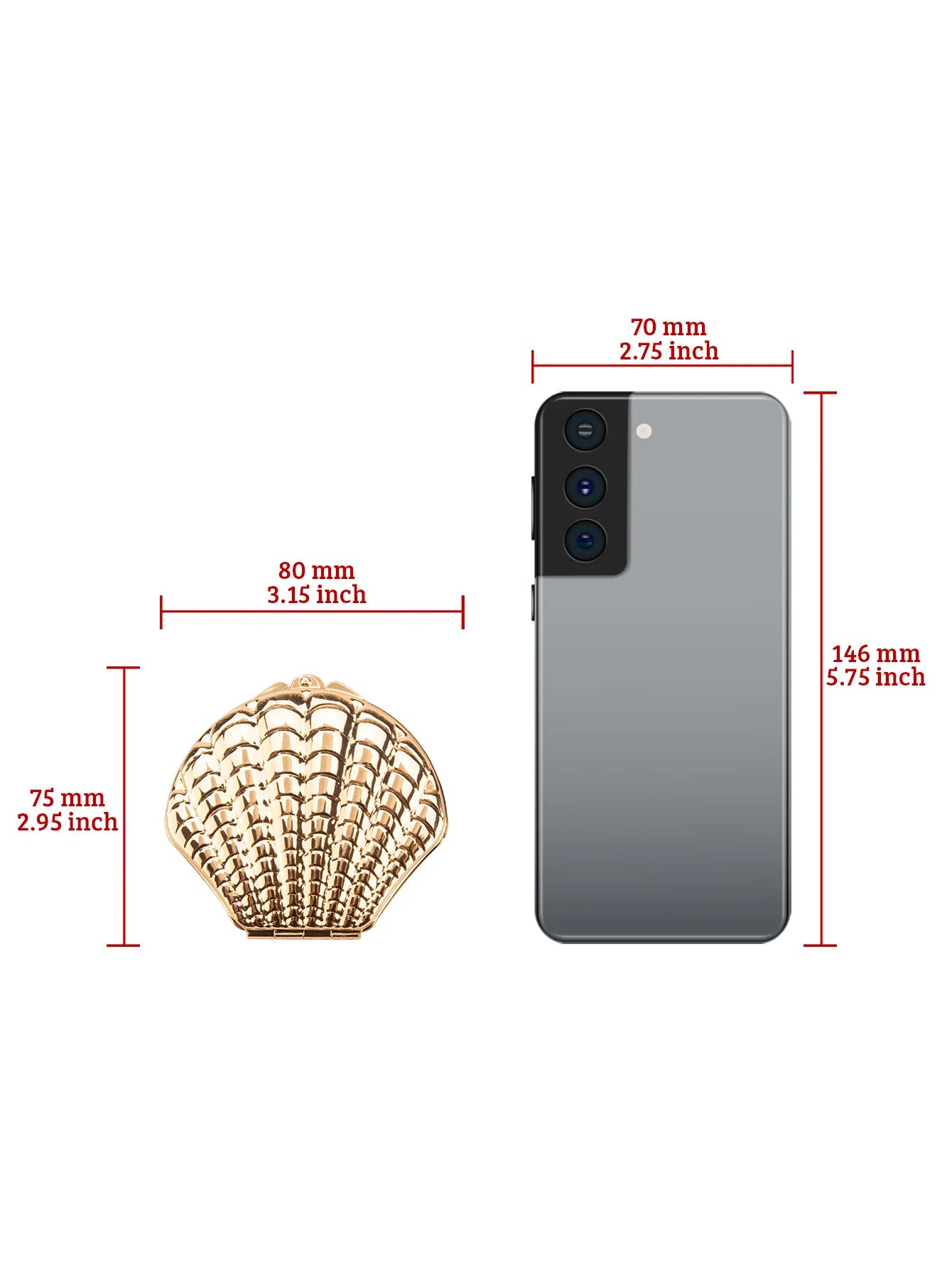 Golden Shell Double Sided Makeup Mirror Elegant Design - Smarsty