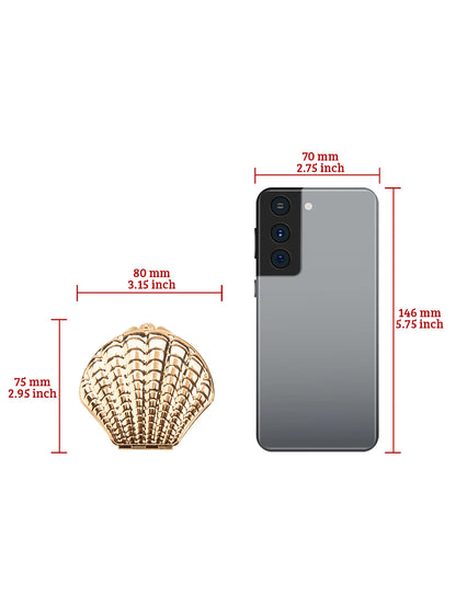 Golden Shell Double Sided Makeup Mirror Elegant Design - Smarsty