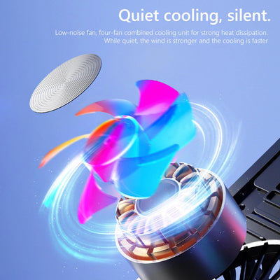 Laptop Cooling Pad with 2/4 Fans Foldable Notebook Stand RGB Silent Gaming Laptop Cooler Fan 7 Height for 11-17.3 Inch Notebook - Smarsty
