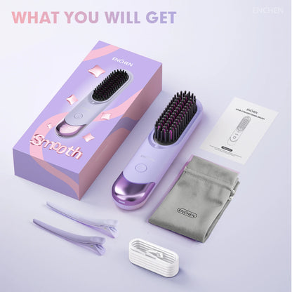 Professional Mini Straightener Brush with Negative Ions - Smarsty