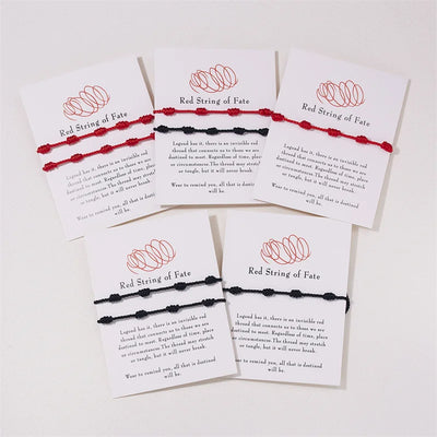Handmade 7 Knots Red String Bracelet Set for Luck - Smarsty