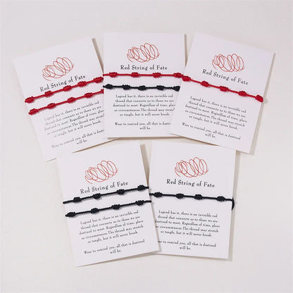 Handmade 7 Knots Red String Bracelet Set for Luck - Smarsty