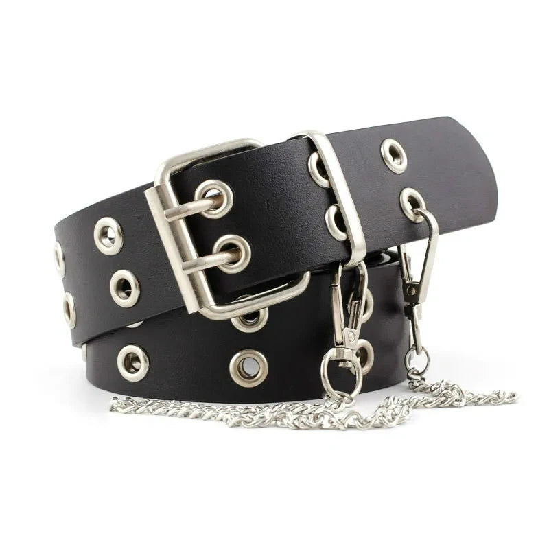 Unisex Punk Hip Hop Belt Large Size Double Hole - Smarsty