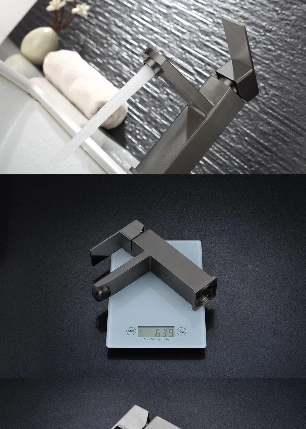 Black Square Bathroom Faucet Hot and Cold Mixer - Smarsty