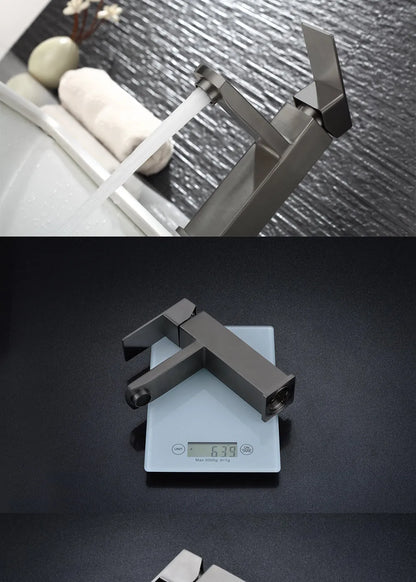 Black Square Bathroom Faucet Hot and Cold Mixer - Smarsty