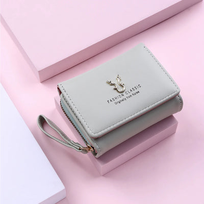 Luxury Brand Women's Small Wallet Female Card Holder Short Wallets with Coin Purse for Woman Ladies PU Leather Hasp Mini Clutch - Smarsty