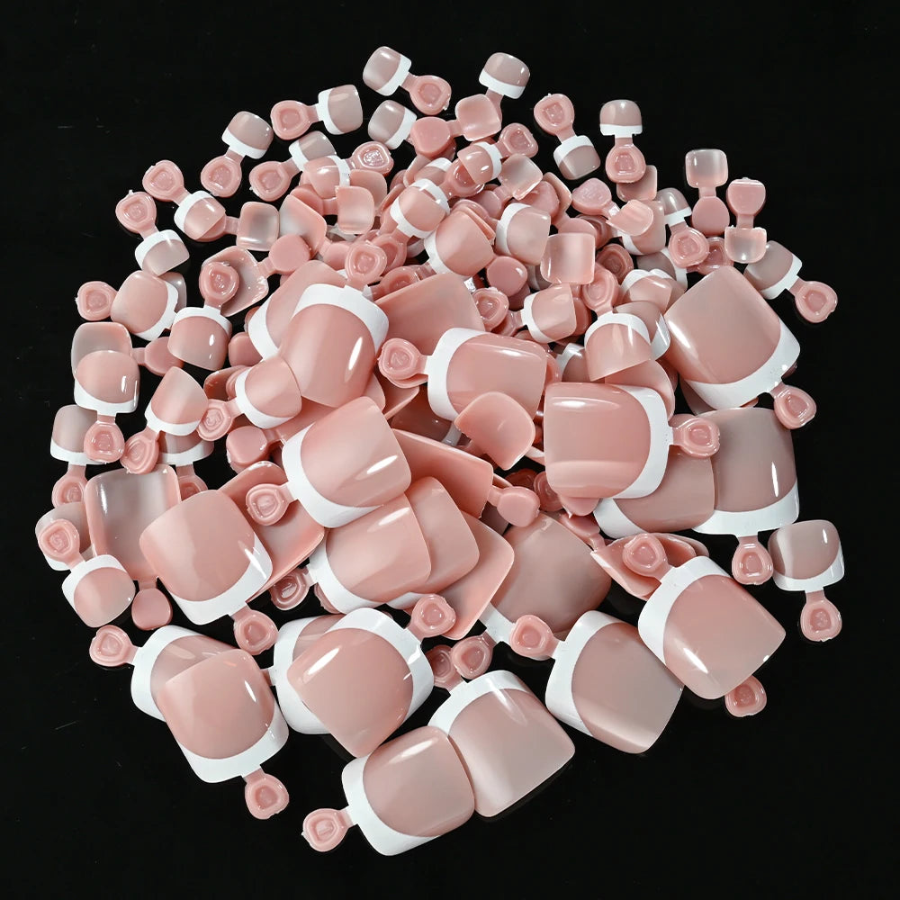 120Pcs French Fake Toenails in 9 Colors for Summer Style - Smarsty