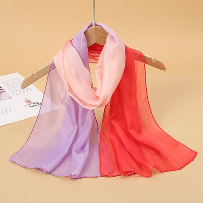 Women Print Chiffon Scarf Lightweight Sunscreen Shawl Wrap - Smarsty