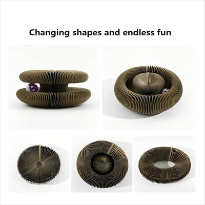 Kitten Curl Toy Foldable Magic Organ Cat Scratching Board Durable Recyclable Cardboard Cat Scratcher Cat Bed Interactive Scratch