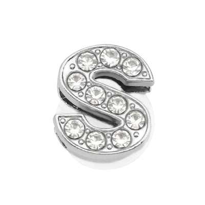 1PC Shoe Charms Glitter Rhinestone Letter Crystal Alphabet Shoes Charm Decorations Jewelry Slider Bracelet Wristbands Accessorie - Smarsty