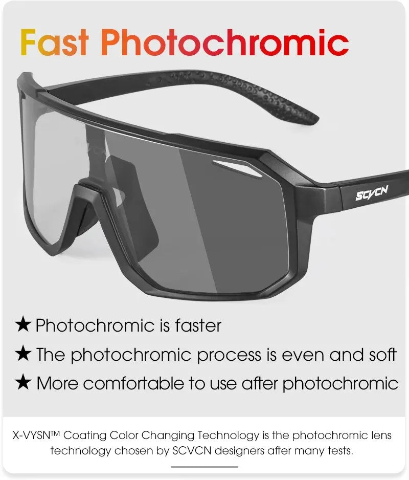 Cycling Glasses Photochromic Sunglasses Men Women Mountain Bike Road Eyewear New Bicycle Riding Outdoor Sports Hiking Goggles - Smarsty