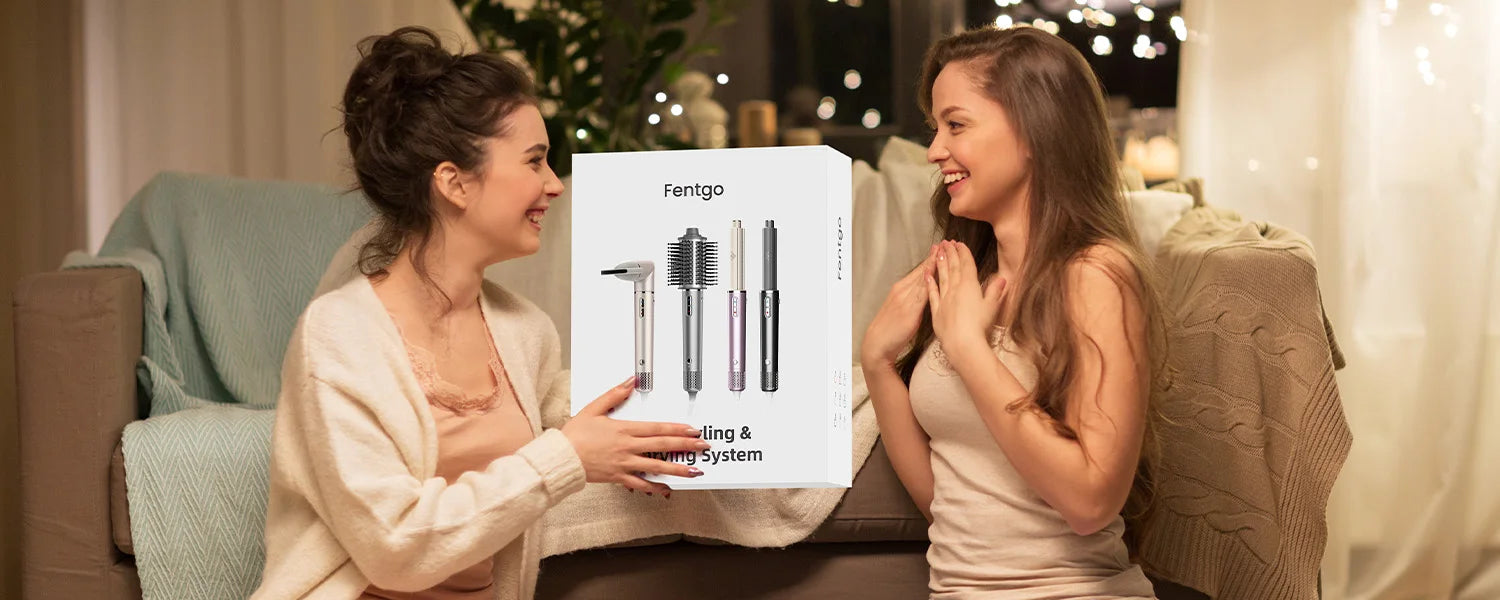 FENTGO Hair Dryer Brush & 5 in 1 Hair Styler, Silver, 110 Volts, 1400 Watts, Ionic Technology, Fast Drying, Multi Styler for Str