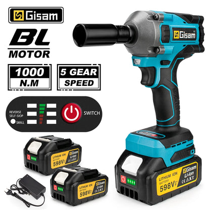 1000N M Brushless Electric Impact Wrench Cordless Power Tool - Smarsty