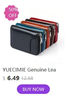 YUECIMIE Super Slim Soft Wallet Genuine Leather Mini Credit Card Holder Wallets Purse Thin Small Card Holders Men Wallet - Smarsty