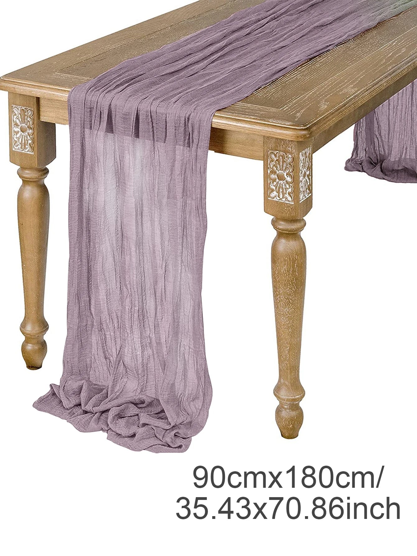 Sage Semi-Sheer Gauze Table Runner for Elegant Dining - Smarsty