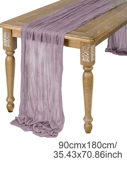 Sage Semi-Sheer Gauze Table Runner for Elegant Dining - Smarsty