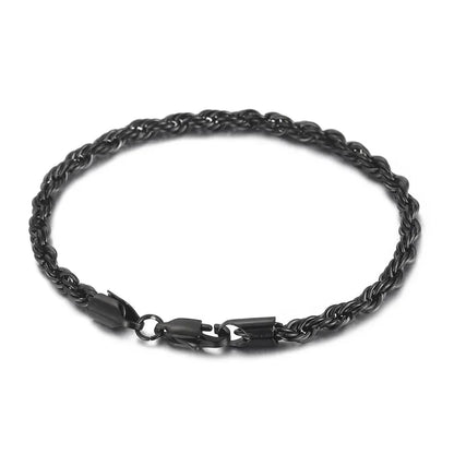 Stainless Steel Twisted Rope Chain Bracelet Waterproof - Smarsty