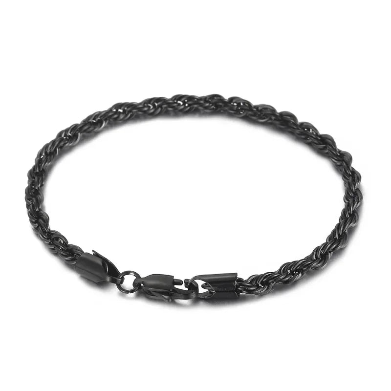 Stainless Steel Twisted Rope Chain Bracelet Waterproof - Smarsty