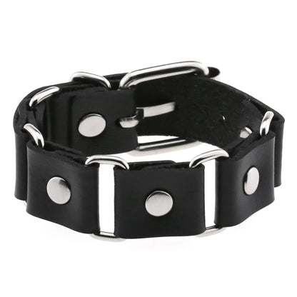 Unisex PU Leather Punk Bracelet With Spikes And Skull - Smarsty