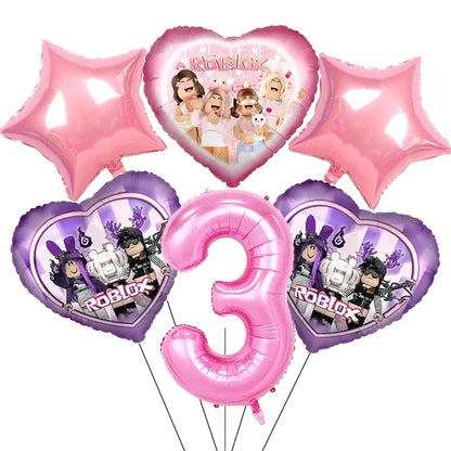 Pink Roblox Birthday Party Decorations Tableware Set - Smarsty