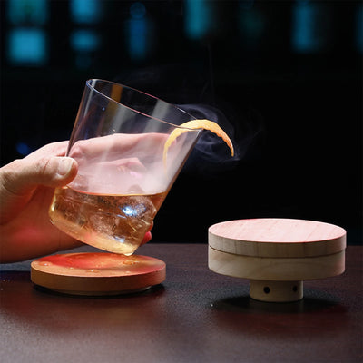 Glass Top Smoker Cocktail Smoker Kit With 4PCS Wood Chips Bartender Accessories For Whiskey Drinks Smoking Gift Kit for Men - Smarsty
