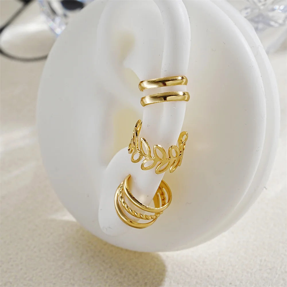 Vintage Metal Clip Earrings Set for Women and Teens - Smarsty