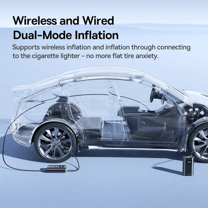 Wired And Wireless Car Air Pump 2in1 Portable Inflator - Smarsty