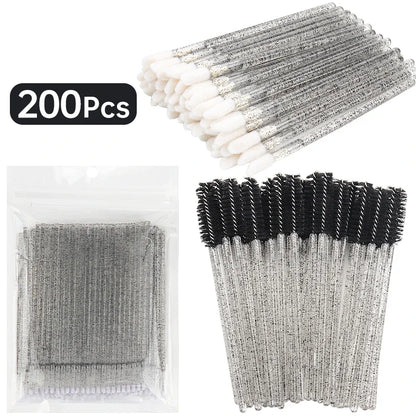 200 Pcs Disposable Makeup Brushes for Eyelash and Lip Application - Smarsty