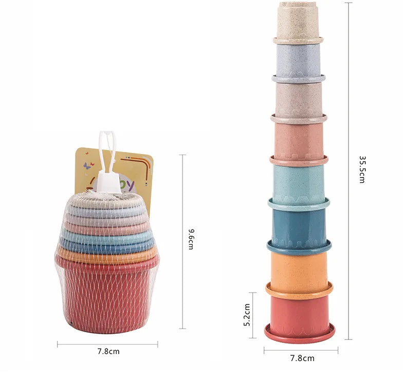 Stacking Cups Toy For Rabbits Multi-Colored Reusable Small Animals Puzzle Toys For Hiding Food Playing Bunny Accessories Pet