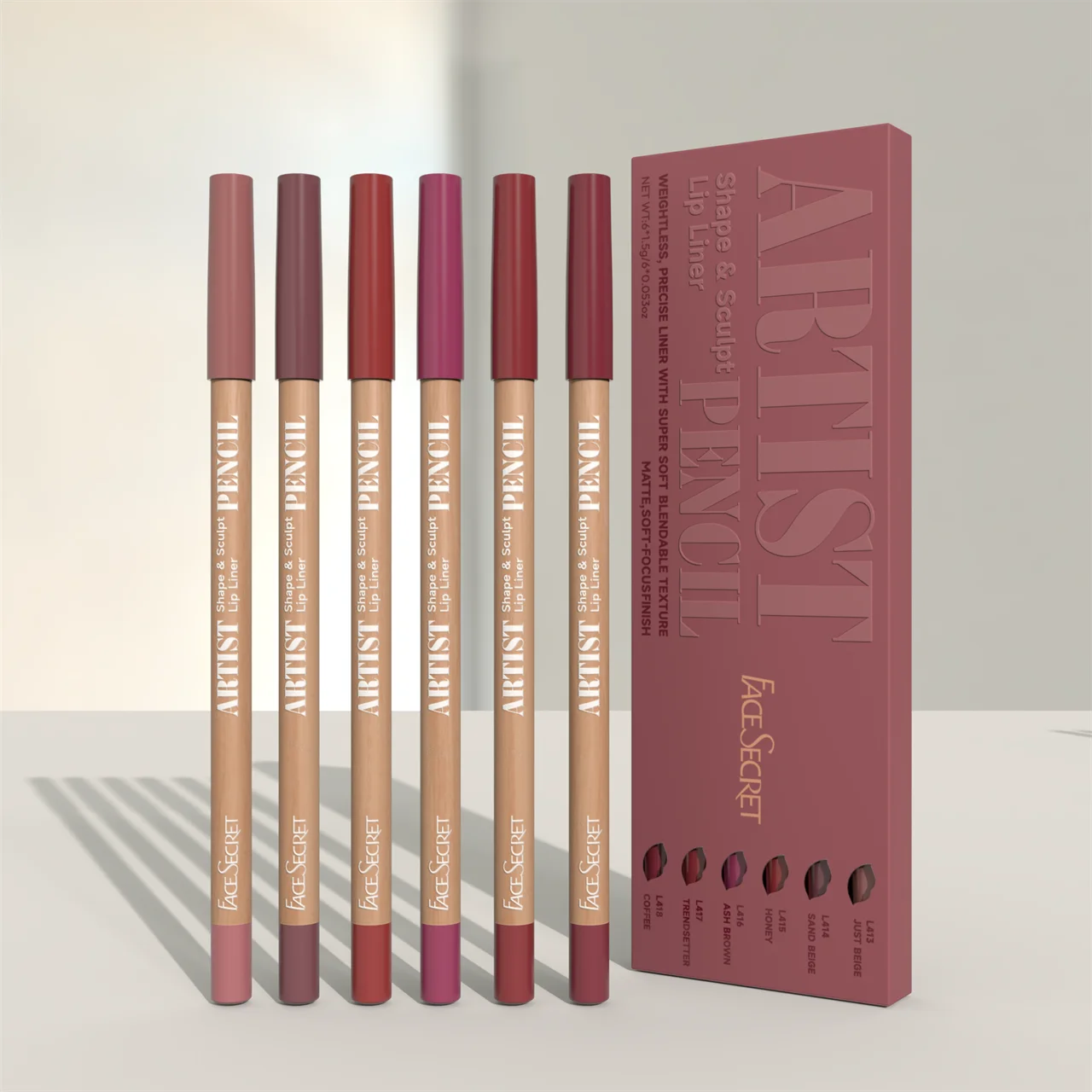 Weightless Matte Lip Liner Pencil Set for Long-lasting Precision - Smarsty