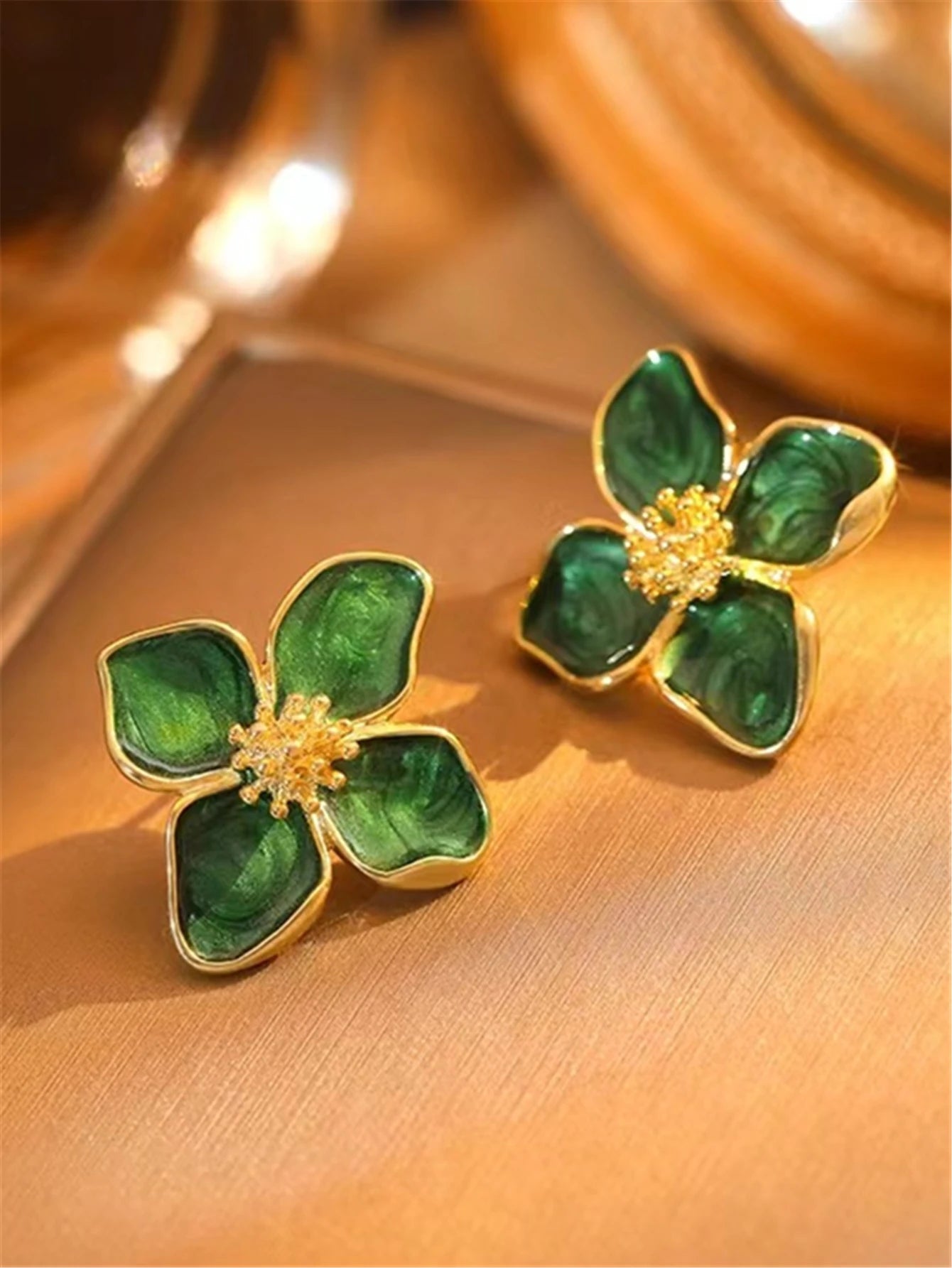 Hibiscus Flower Stud Earrings Romantic Vintage Gift - Smarsty