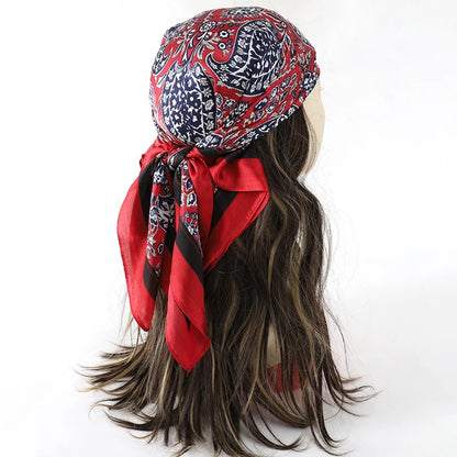 Silk Square Scarf for Women Summer Head Wrap - Smarsty