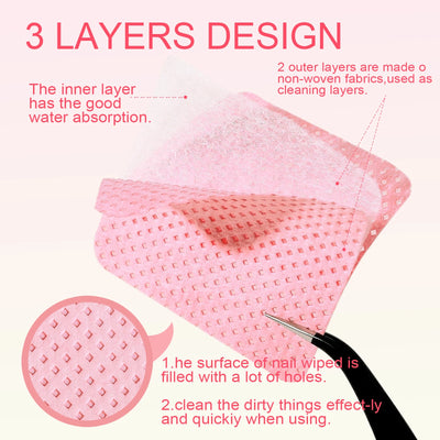 1080pcs Boxed Nail Art Lint-Free Eyelash Glue Wipes Paper Gel Polish Remover Clean Glue Cotton Pads Beauty Cleaning Tools - Smarsty