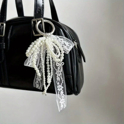 1PC Pearl Lace Bow Pendant, Fashionable High-quality Bag Pendant, Car Key Chain Pendant, Pendant