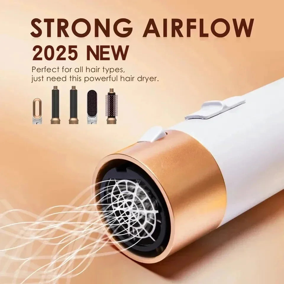 5 in 1 Low Noise Hair Styler with Hot Air Brushes - Smarsty