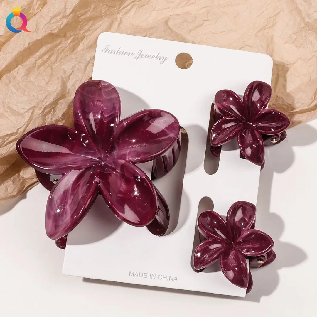 Hawaiian Flower Hair Claw Clips For Thin Hair Lightweight - Smarsty