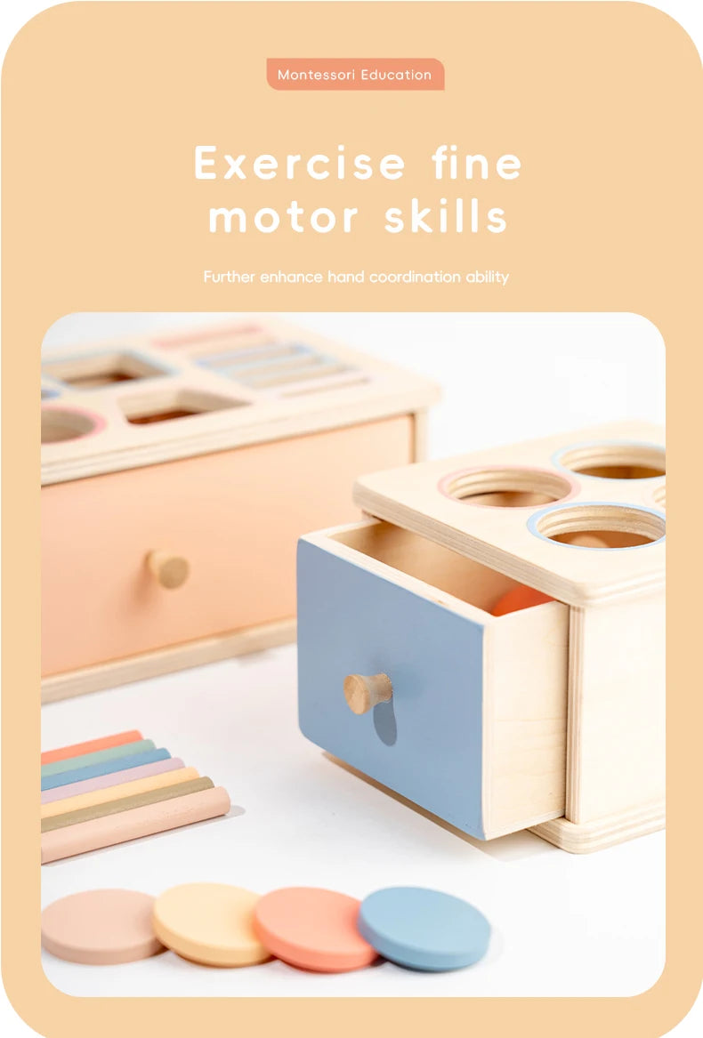 Wooden Color Shape Sorting Toys Drawer Box Busy Board Matching Game Fine Motor Sensory Toys Montessori Learning For Baby Gifts - Smarsty