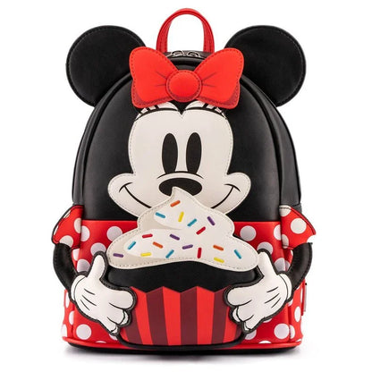 Stylish Pink PU Leather Minnie Mouse Shoulder Backpack - Smarsty