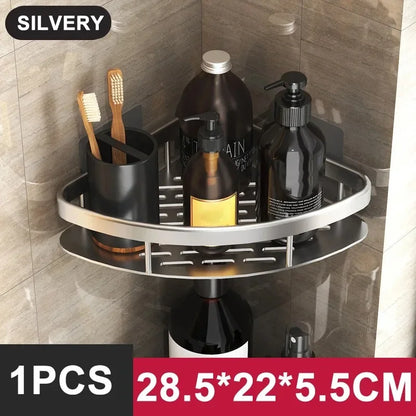 Aluminum Alloy Bathroom Shelf No Drill Storage Solution - Smarsty