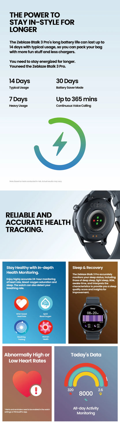 Zeblaze Btalk 3 Pro Smart Watch with AMOLED Display - Smarsty
