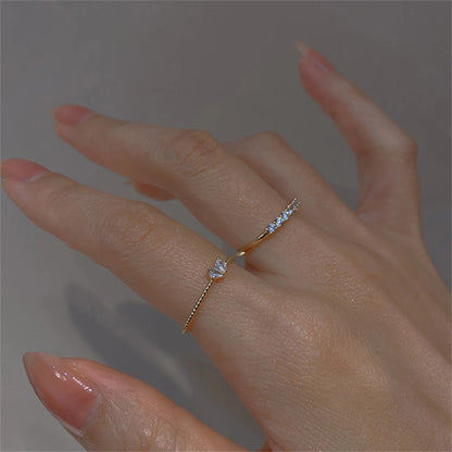 Elegant Dainty Crystal Heart Rings Set for Women - Smarsty