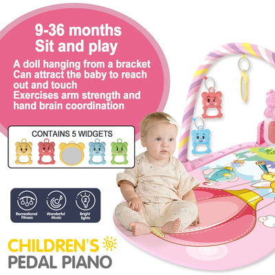 Baby Fitness Stand Music Play Gym Activity Toys Newborn Piano Crawling Blanket Pedal Game Pad Early Education 0-36 Months Gifts by Smarsty