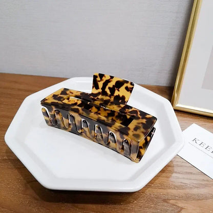 Acetate Leopard Hair Claw Clip Large Geometric Hold - Smarsty
