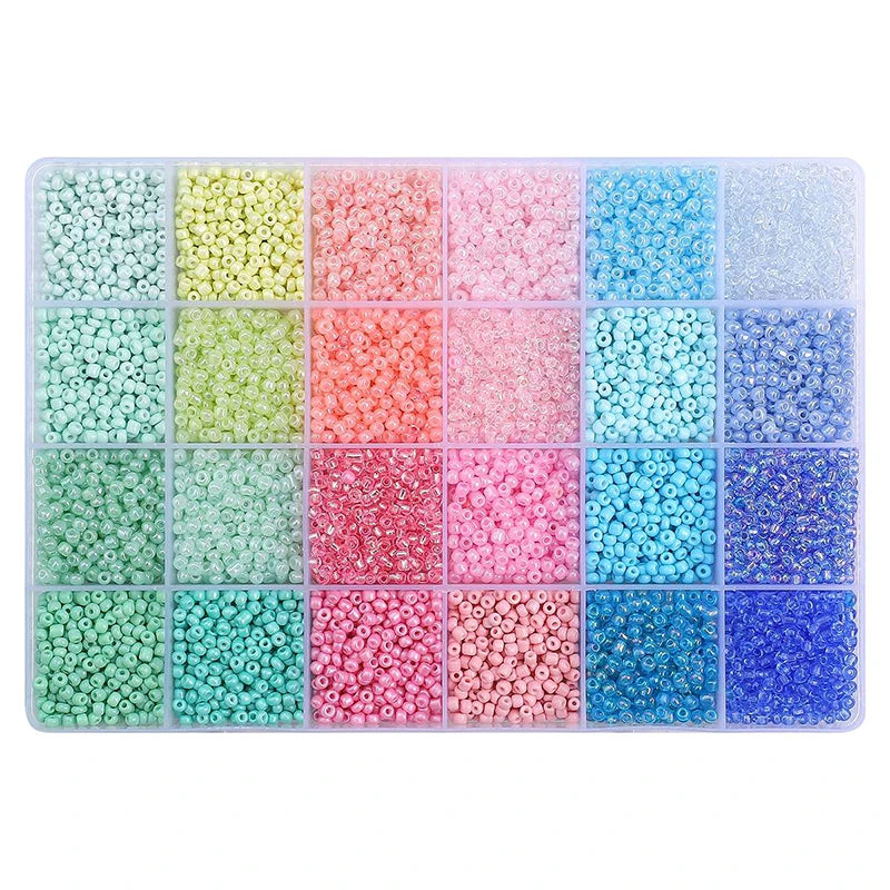 About 5200Pcs24 Grid Rice Bead Box Handmade DIY Jewelry Bracelet Earrings Kandi Jewelry Accessories Materials - Smarsty