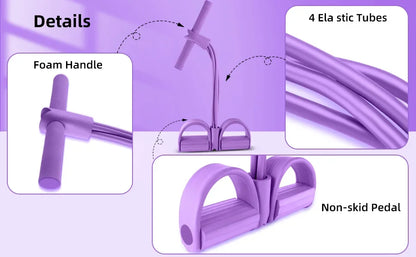 4-Level Resistance Band Tensioner with Non-Slip Handles - Home Fitness Equipment for Abdominal Muscle Training Yoga Abdominal