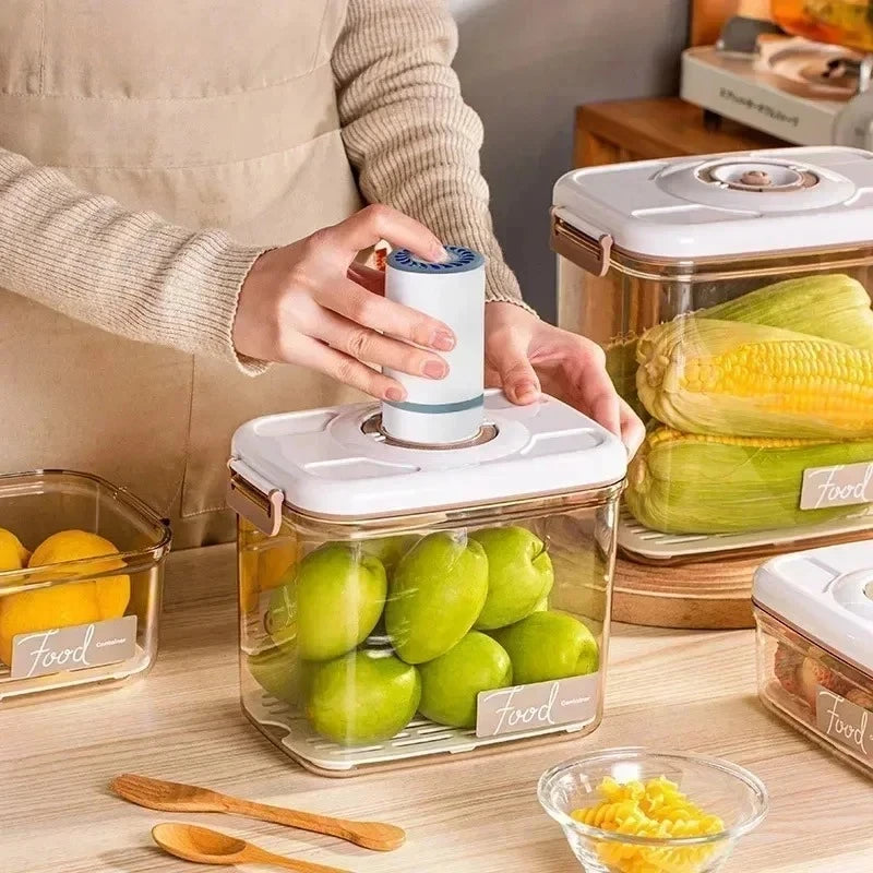 Food Vacuum Storage Box Sealed Kitchen Fresh-Keeping Box Large Capacity Food Transparent Storage Container with Vacuum Pump