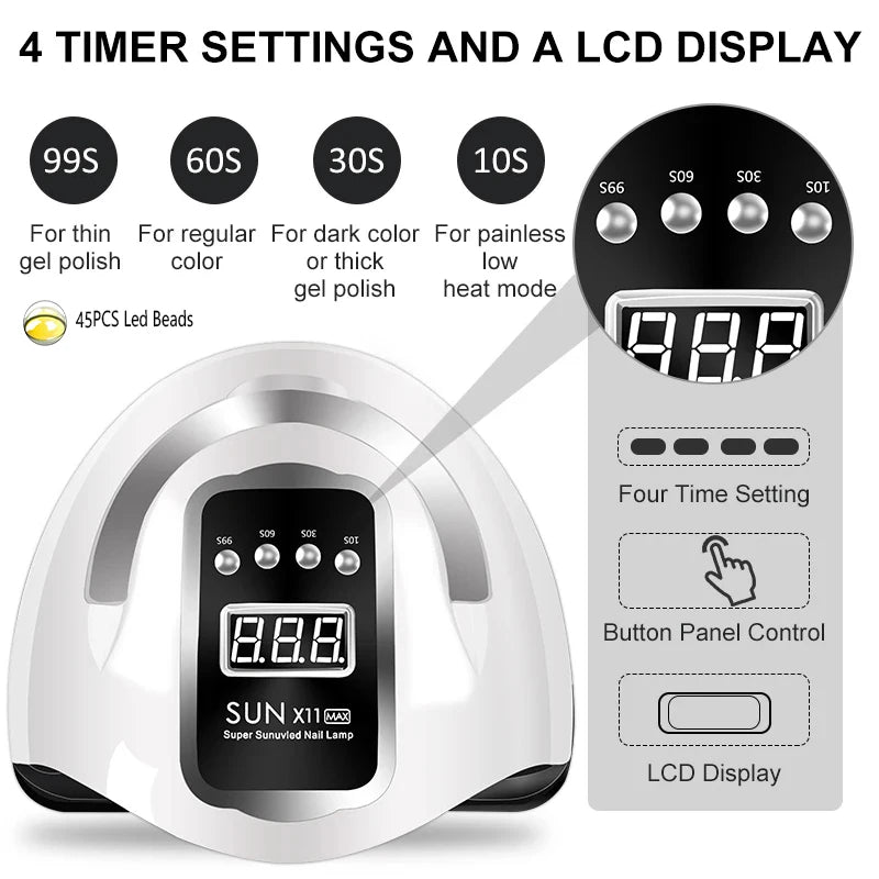 Professional Nail Dryer Lamp with Infrared Sensor - Smarsty