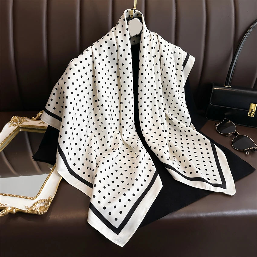 Silk Square Hair Scarf Sunscreen Beach Wrap - Smarsty