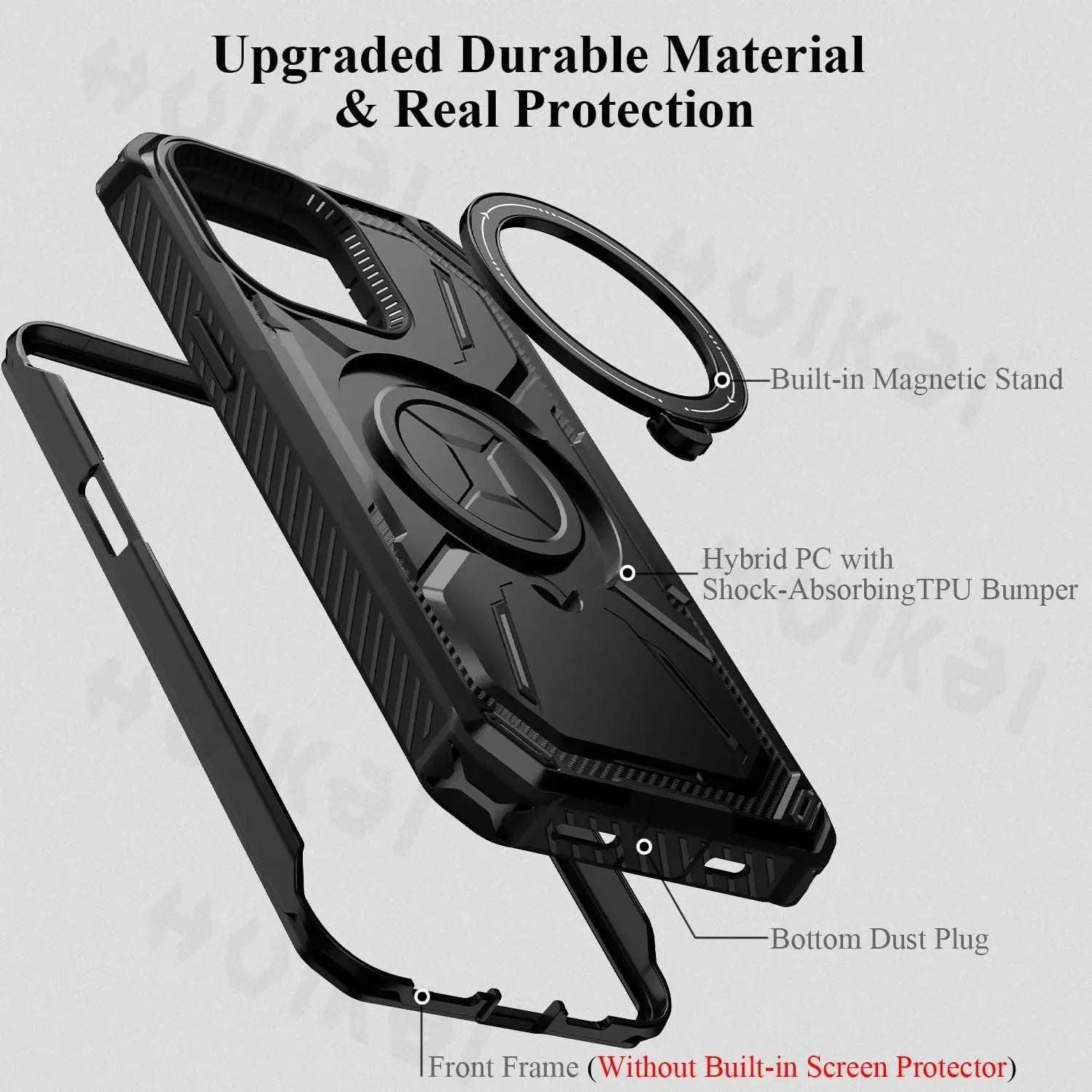 Case for iPhone 16 Pro Max 15 Plus 14 Pro 13 12 Magnetic MagSafe Heavy Duty Shock Absorption Body Protective Rotatable Kickstan